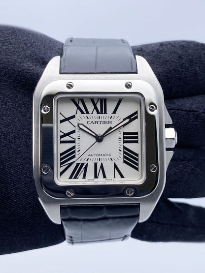 Cartier Santos-100 XL W20073X8 Stainless steel Mens Watch Box Papers - Wristwatch