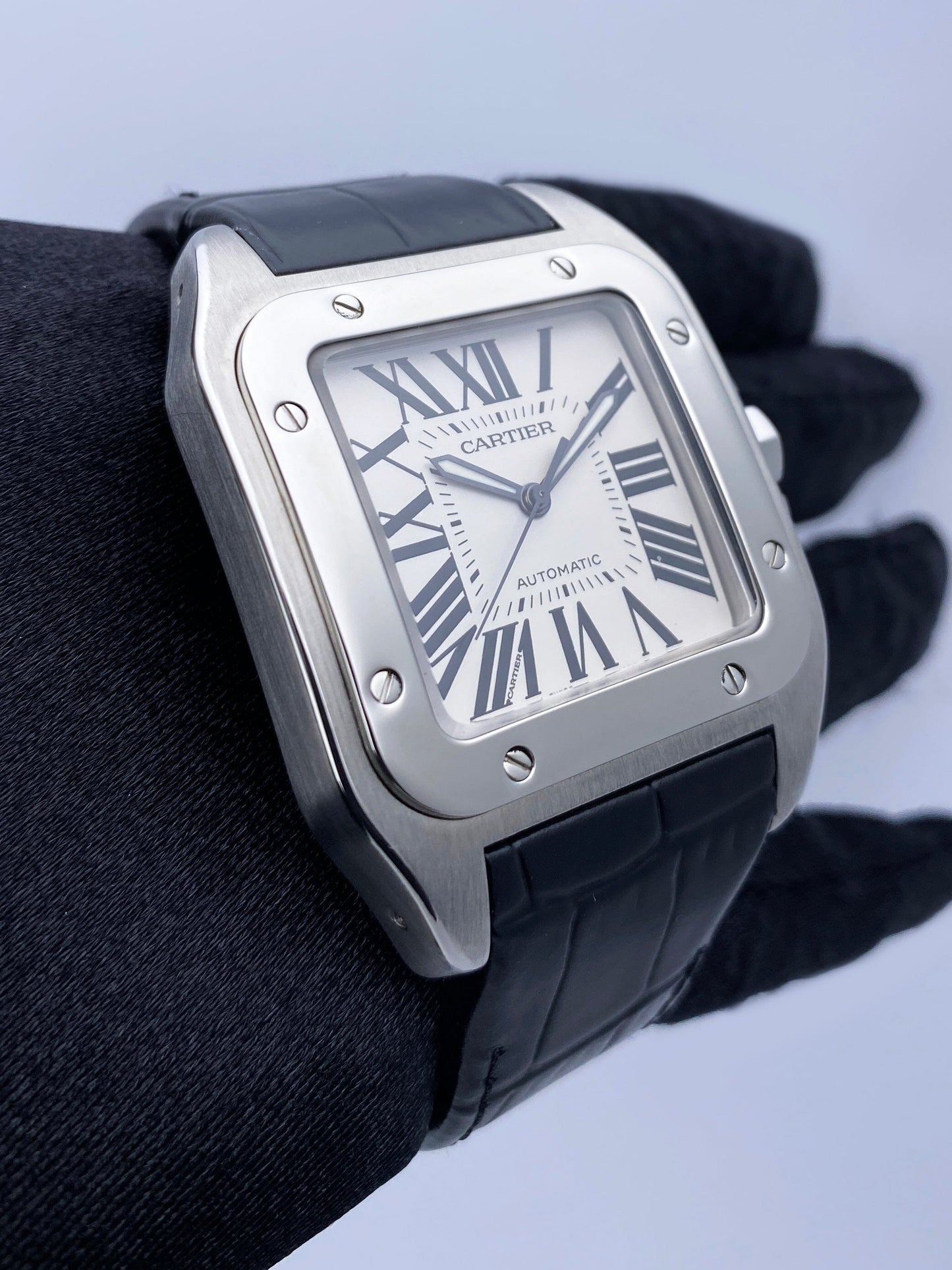 Cartier Santos-100 XL W20073X8 Stainless steel Mens Watch Box Papers - Wristwatch