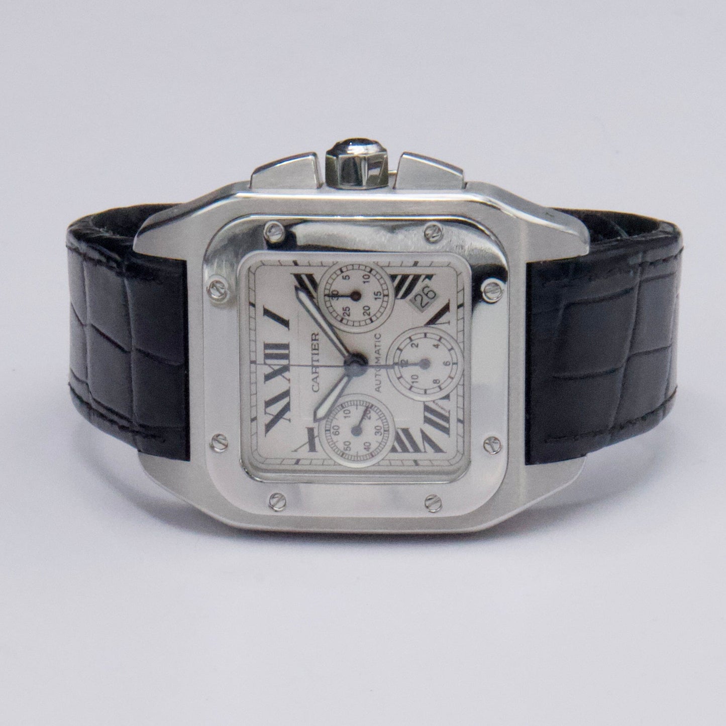 Cartier Santos-100 XL W20090X8 Chronograph Steel Mens Watch - Watches