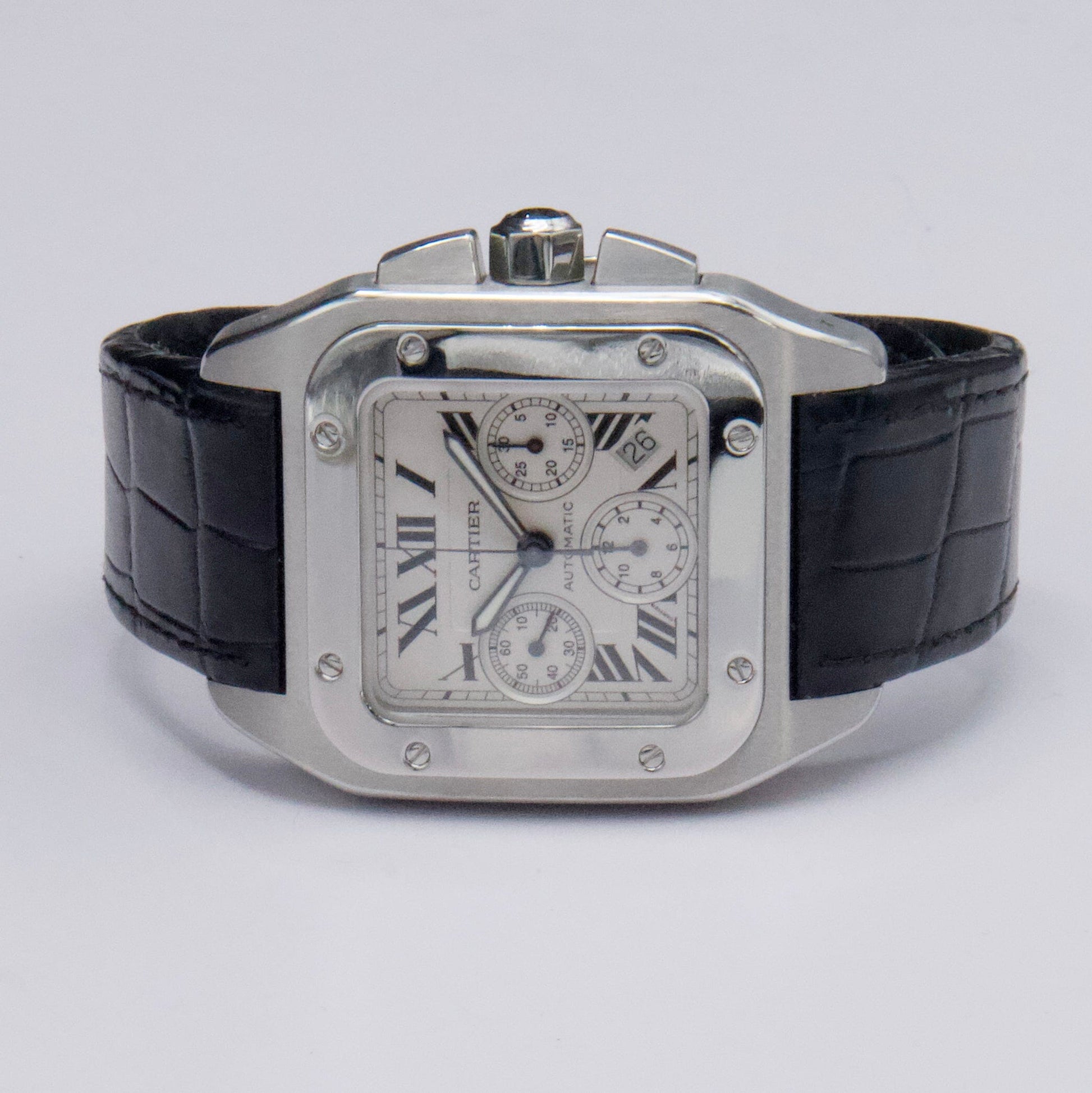 Cartier Santos-100 XL W20090X8 Chronograph Steel Mens Watch - Watches