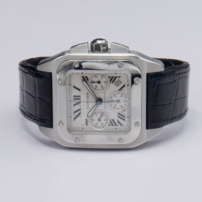 Cartier Santos-100 XL W20090X8 Chronograph Steel Mens Watch - Watches