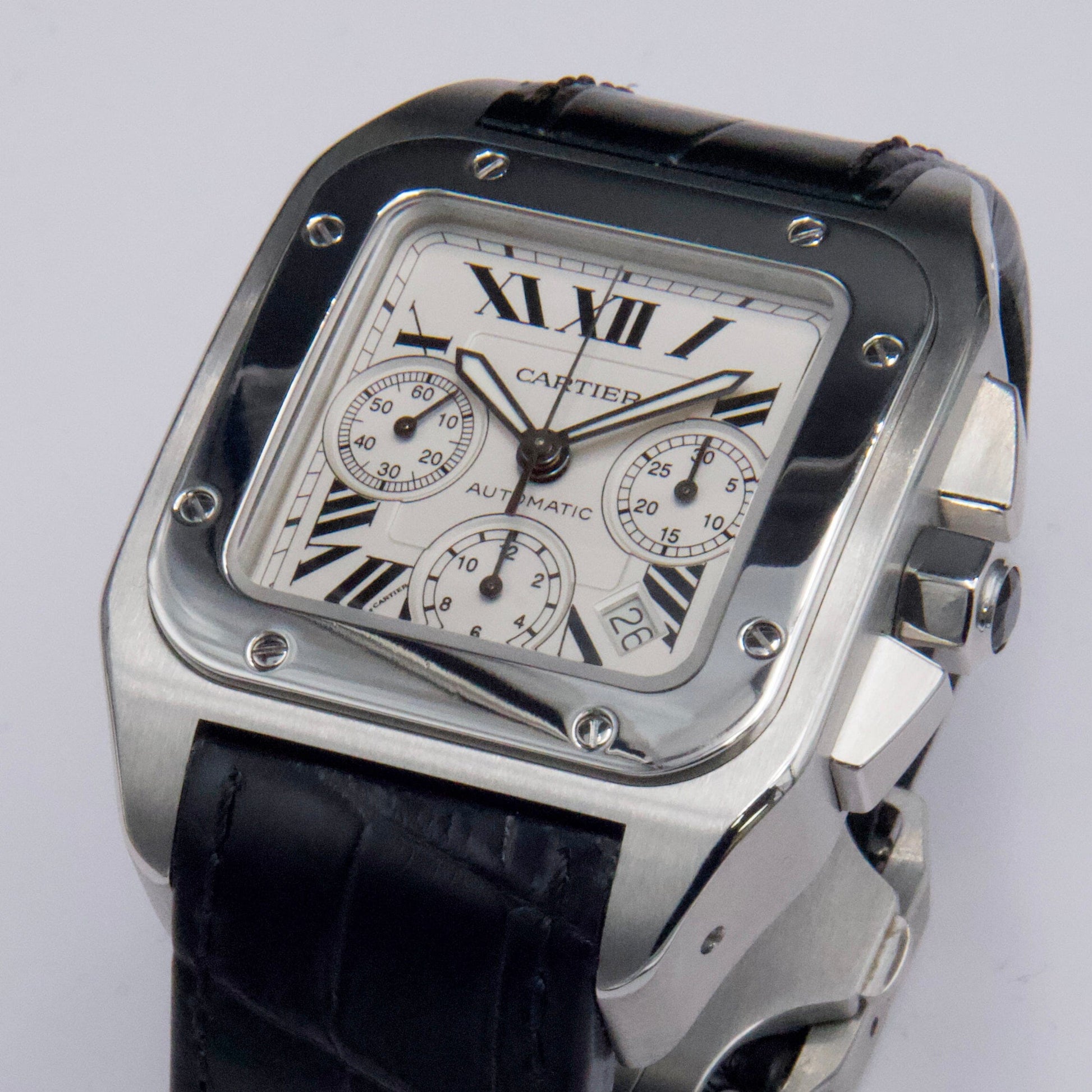 Cartier Santos-100 XL W20090X8 Chronograph Steel Mens Watch - Watches