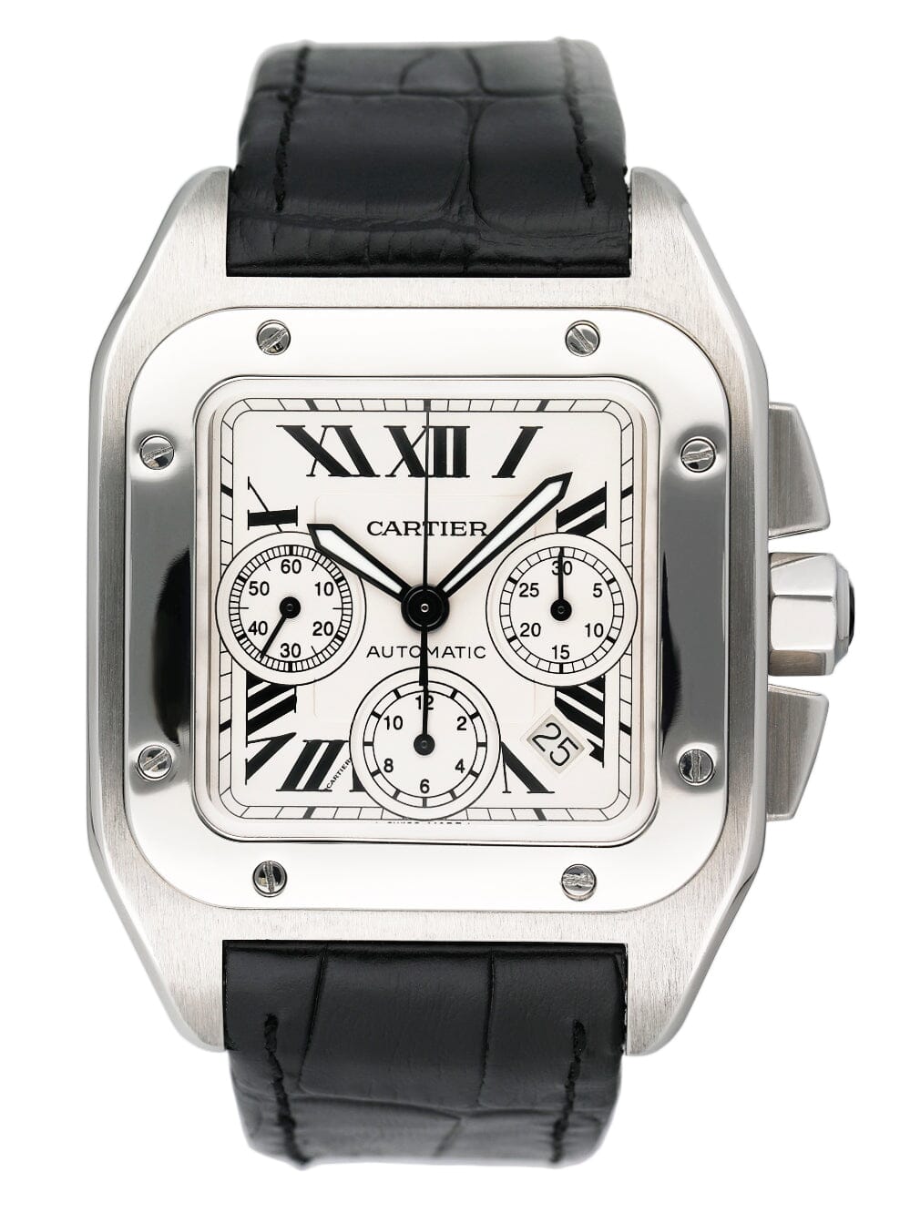 Cartier Santos-100 XL W20090X8 Chronograph Steel Mens Watch - Watches