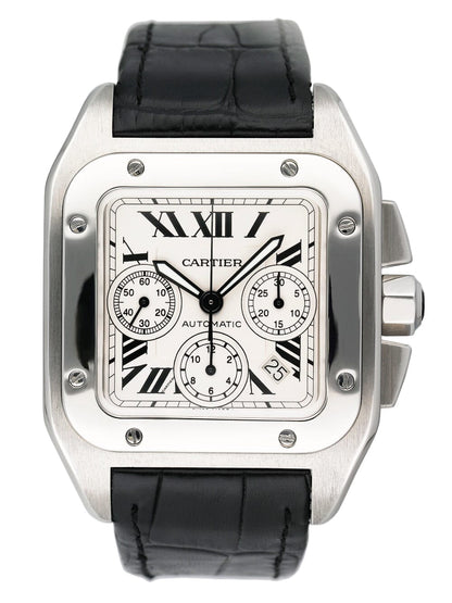 Cartier Santos-100 XL W20090X8 Chronograph Steel Mens Watch - Watches