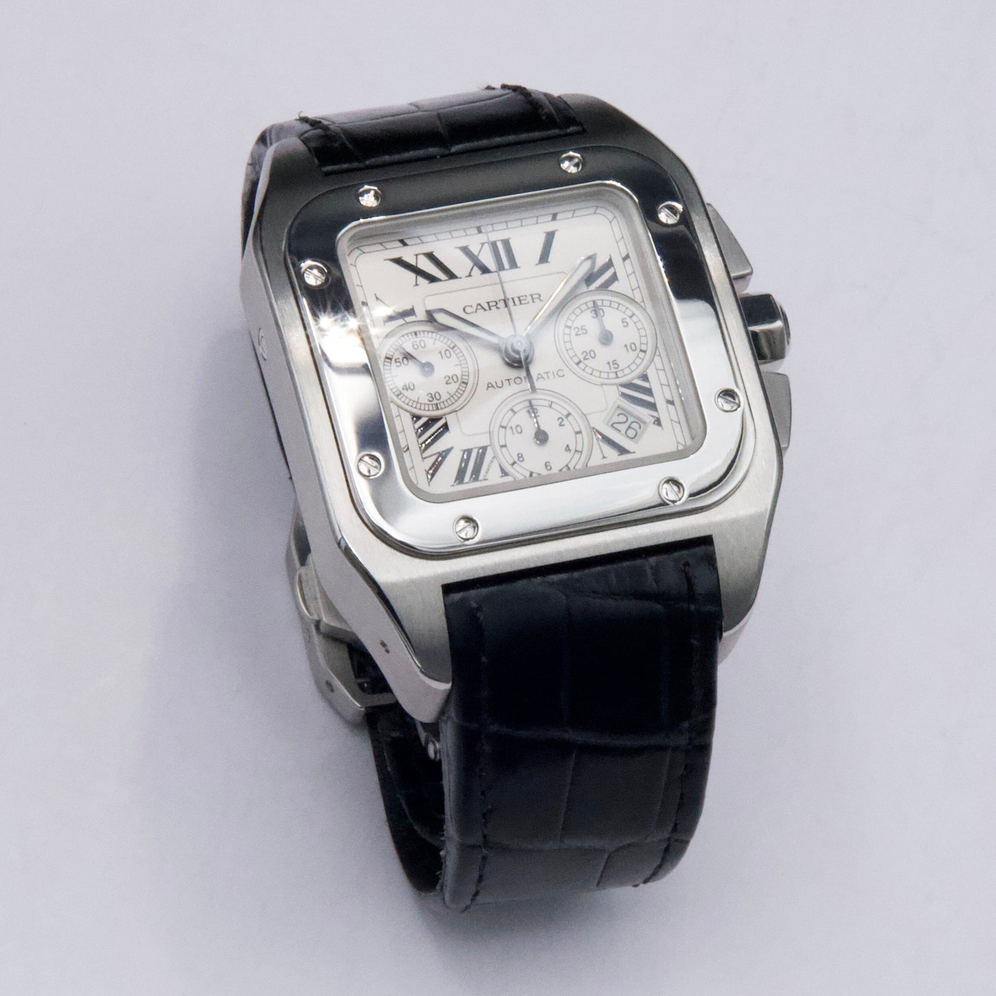 Cartier Santos-100 XL W20090X8 Chronograph Steel Mens Watch - Watches