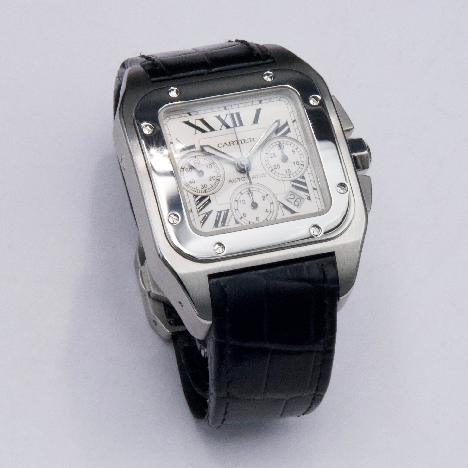 Cartier Santos-100 XL W20090X8 Chronograph Steel Mens Watch - Watches