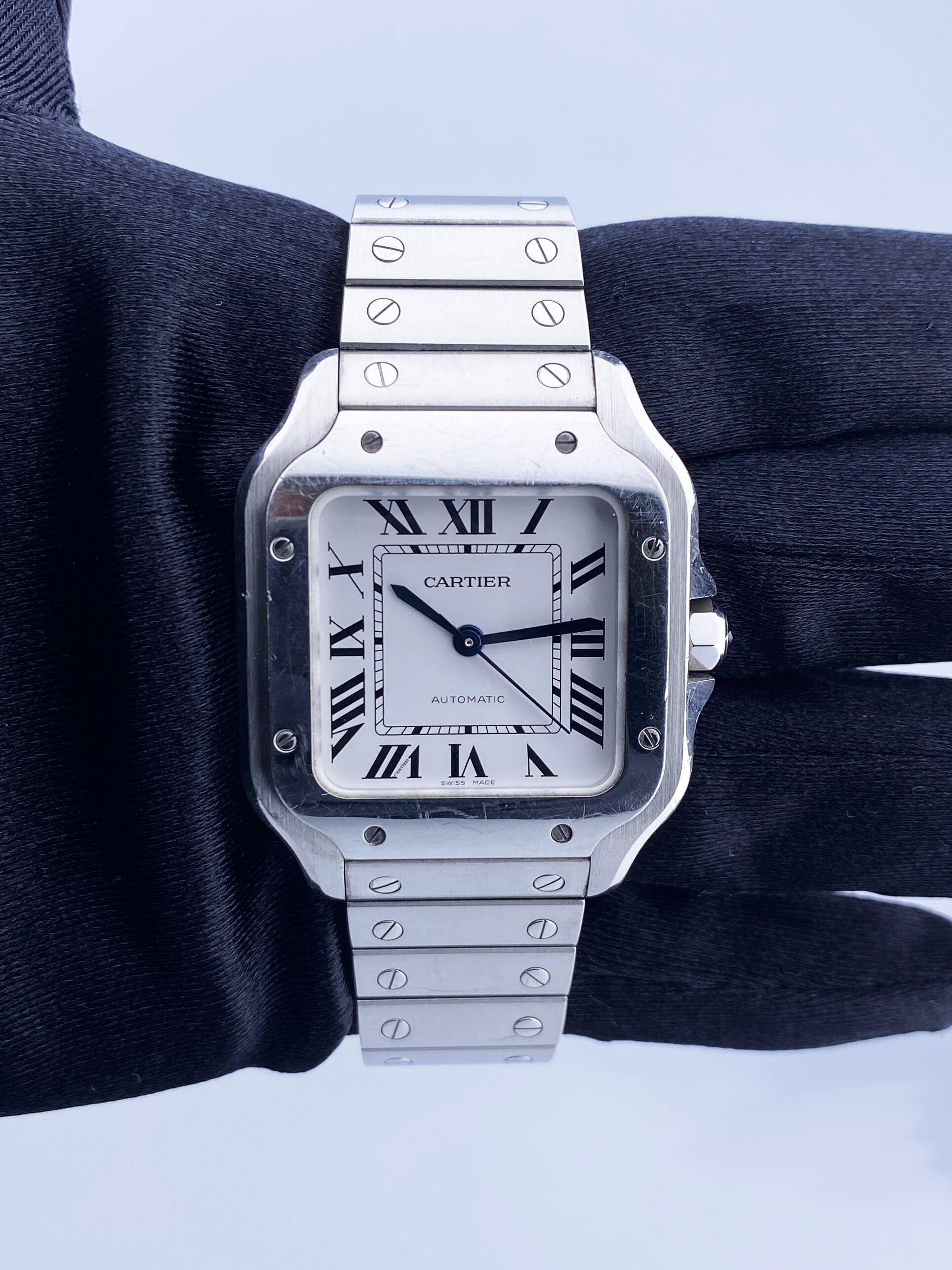 Cartier Santos De WSSA0029 Medium Steel Watch Box Papers - Virtual