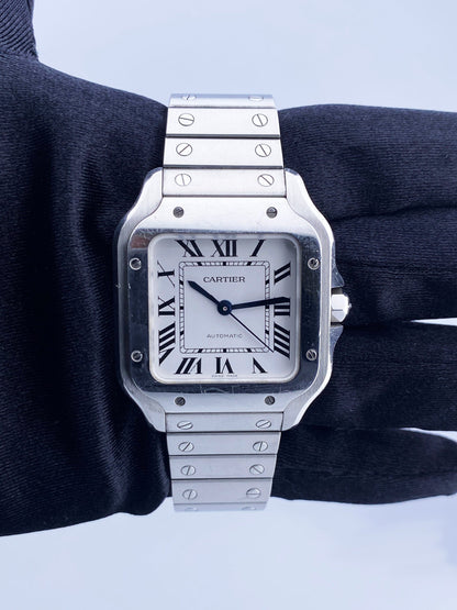 Cartier Santos De WSSA0029 Medium Steel Watch Box Papers - Virtual