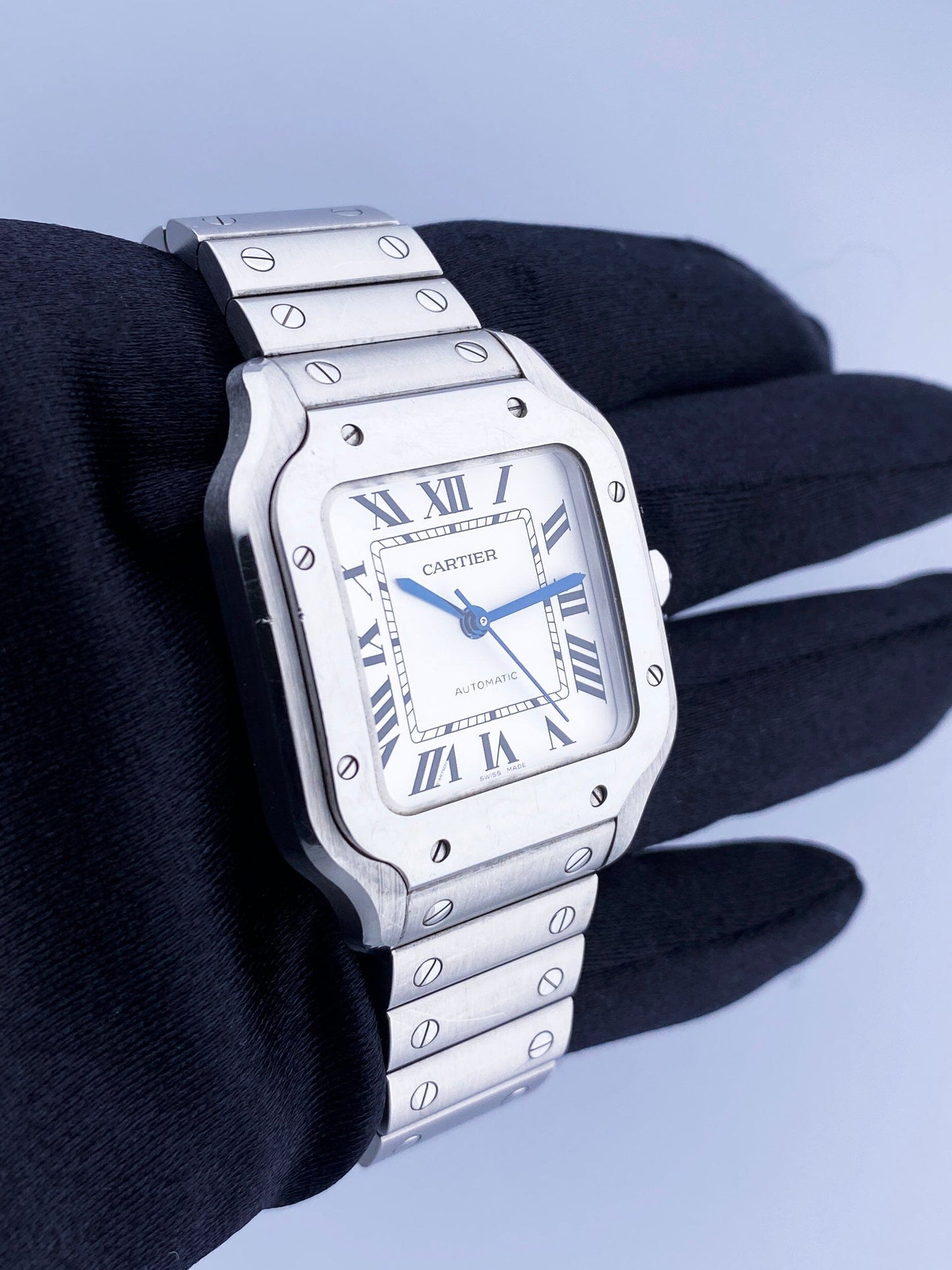 Cartier Santos De WSSA0029 Medium Steel Watch Box Papers - Virtual