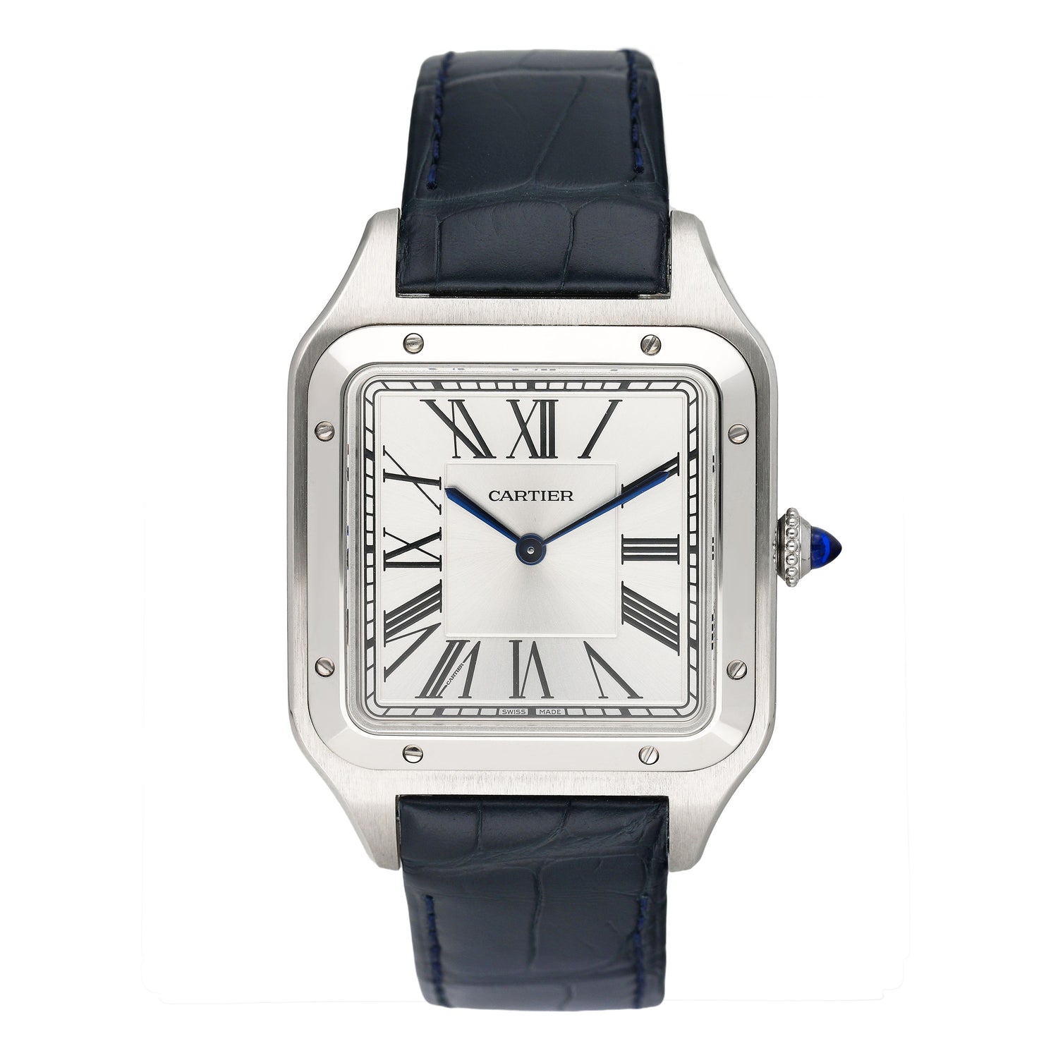 Cartier Santos Dumont XL WSSA0032 Silver Dial Steel Mens Watch Box Papers - Watches