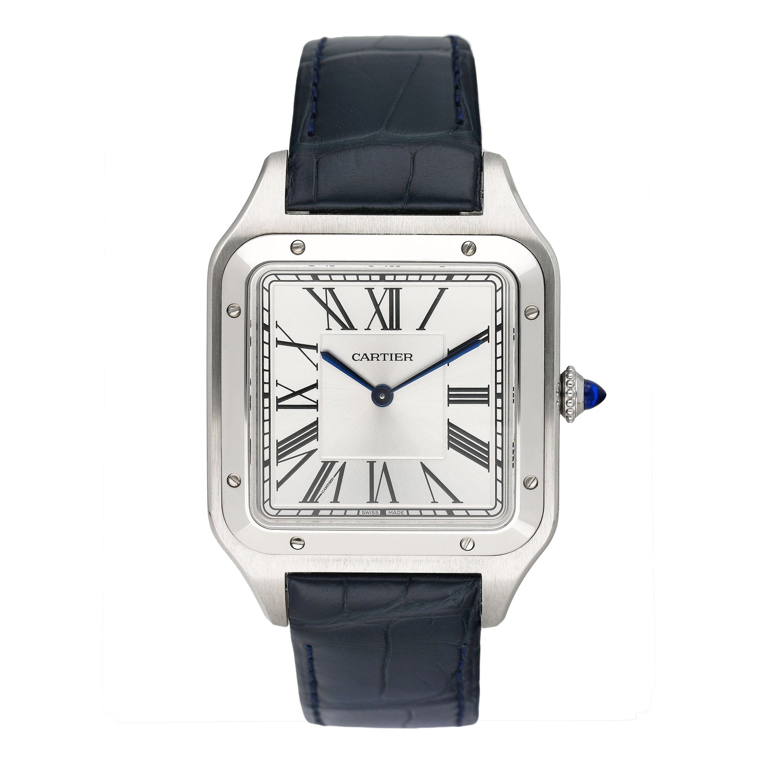 Cartier Santos Dumont XL WSSA0032 Silver Dial Steel Mens Watch Box Papers - Watches