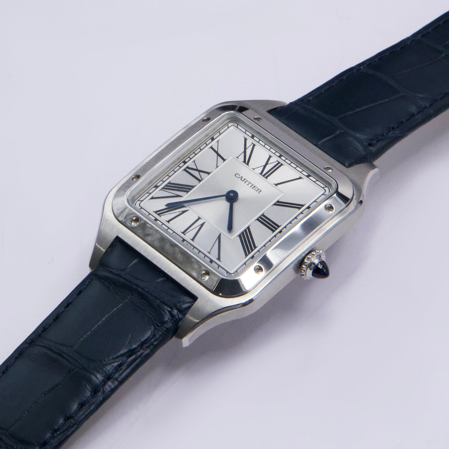 Cartier Santos Dumont XL WSSA0032 Silver Dial Steel Mens Watch Box Papers - Watches