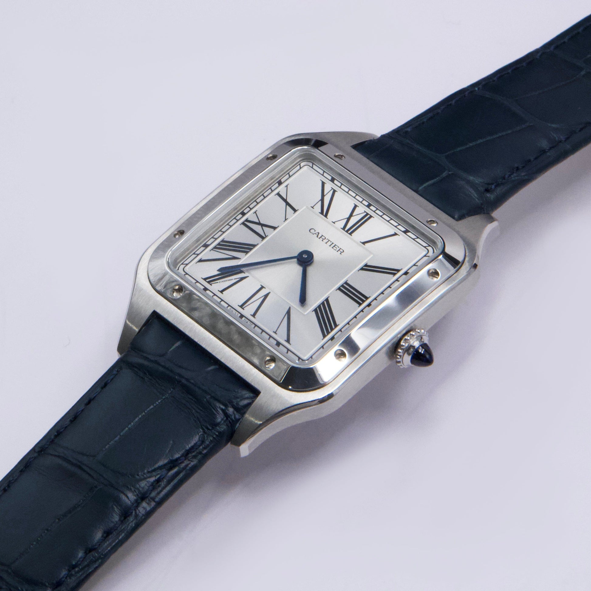 Cartier Santos Dumont XL WSSA0032 Silver Dial Steel Mens Watch Box Papers - Watches