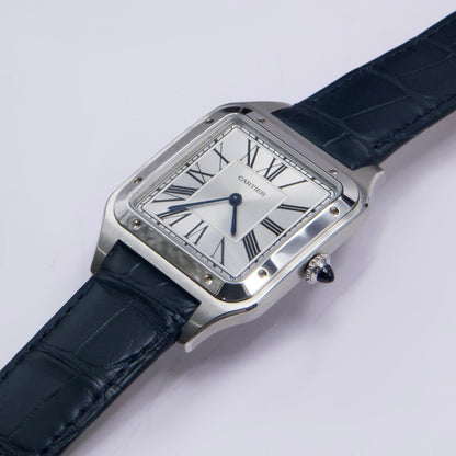 Cartier Santos Dumont XL WSSA0032 Silver Dial Steel Mens Watch Box Papers - Watches