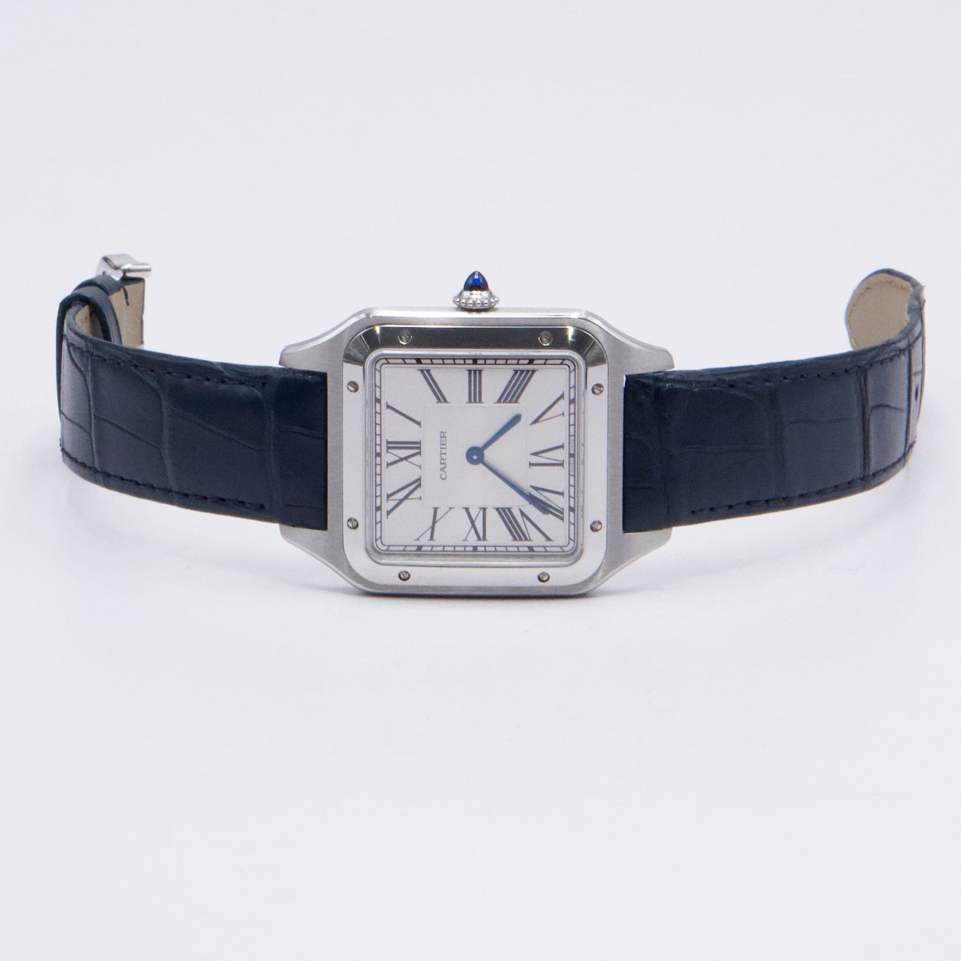 Cartier Santos Dumont XL WSSA0032 Silver Dial Steel Mens Watch Box Papers - Watches