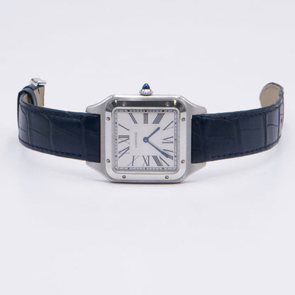 Cartier Santos Dumont XL WSSA0032 Silver Dial Steel Mens Watch Box Papers - Watches