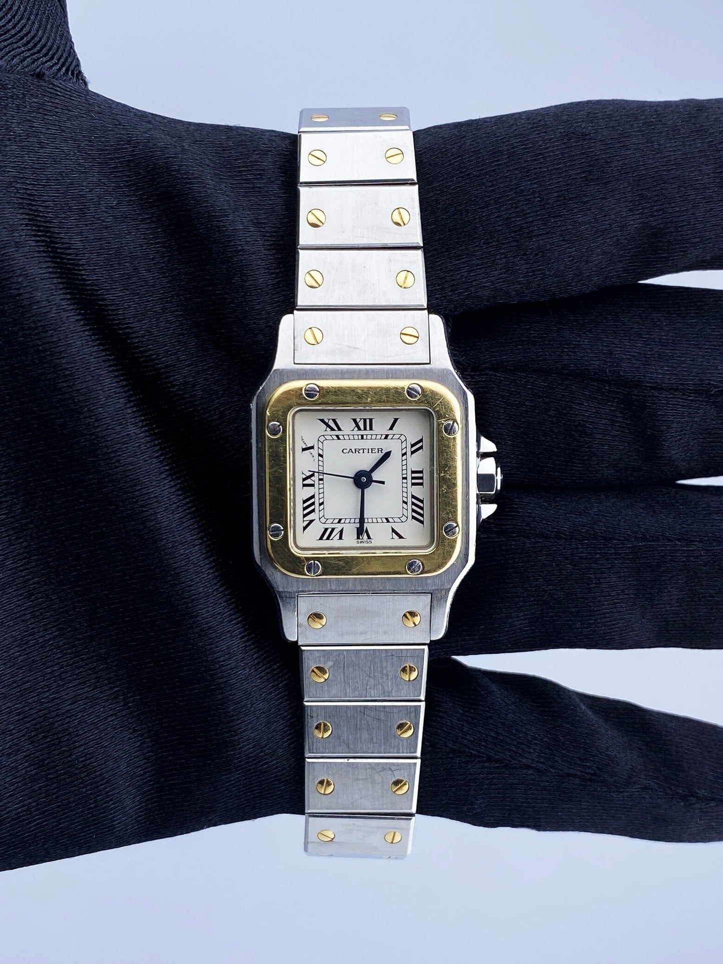 Cartier Santos Galbee 18K Yellow Gold & Steel Ladies Watch - Virtual
