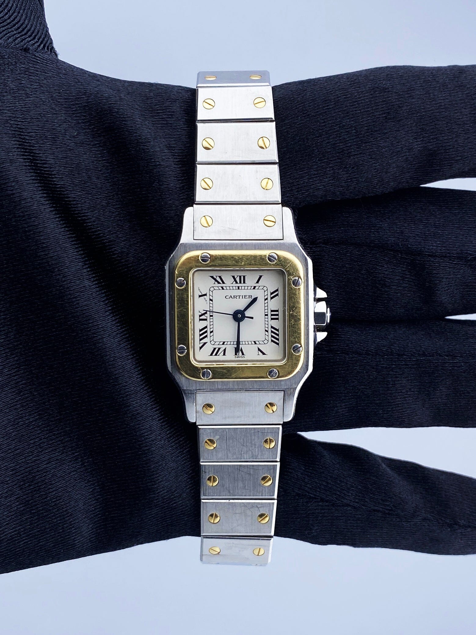 Cartier Santos Galbee 18K Yellow Gold & Steel Ladies Watch - Virtual