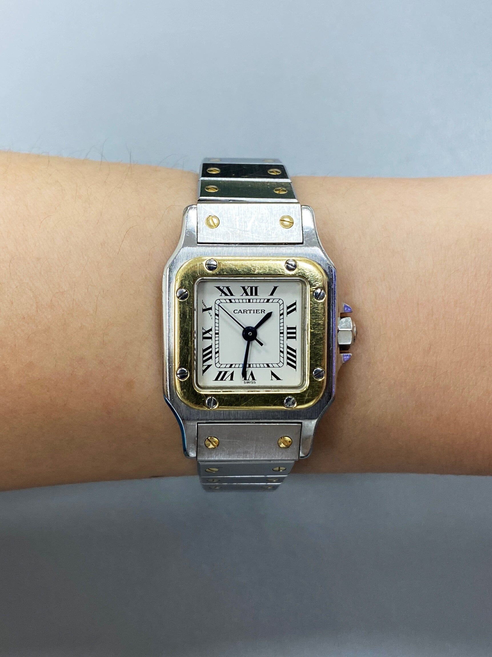 Cartier Santos Galbee 18K Yellow Gold & Steel Ladies Watch - Virtual