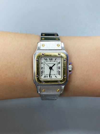 Cartier Santos Galbee 18K Yellow Gold & Steel Ladies Watch - Virtual
