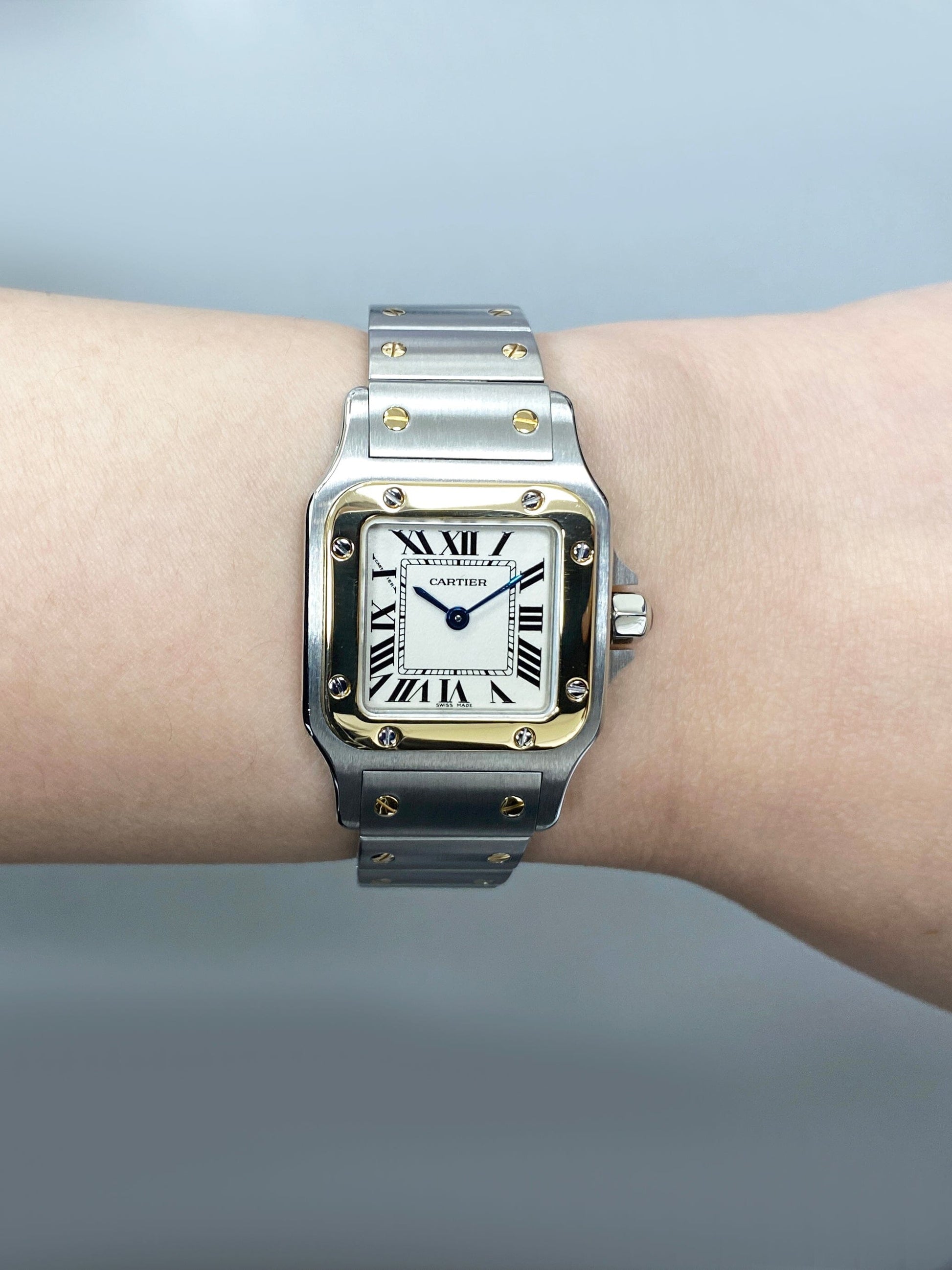 Stainless Steel W20012c4 Cartier Santos Galbee W20012C4 Two Tone