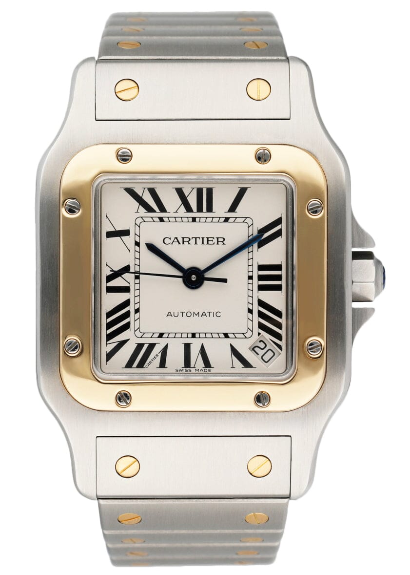 Cartier Santos Galbee W20099C4 18K Yellow Gold Steel Mens Watch - Watches