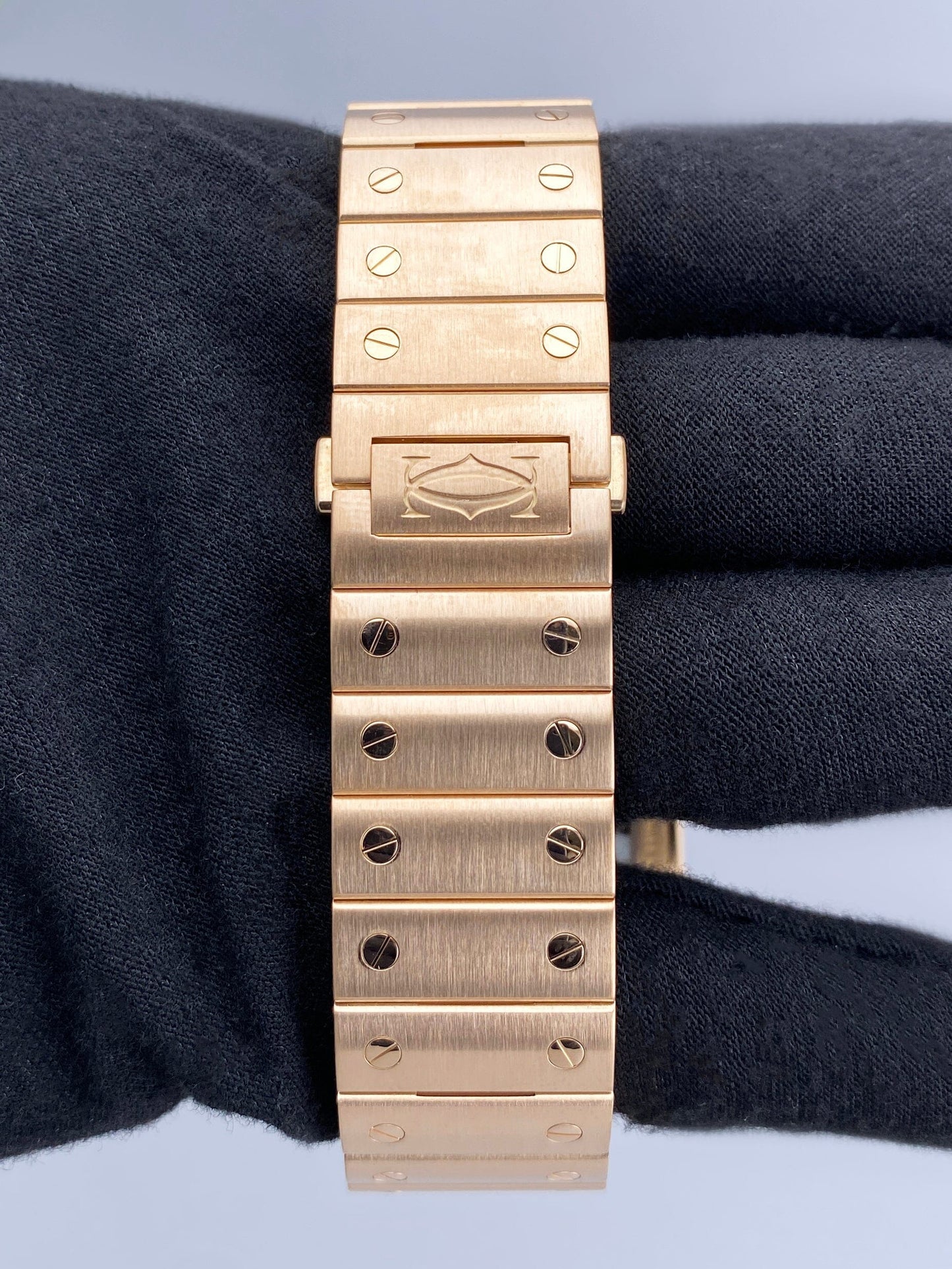 Cartier Santos Large WHSA0016 Skeleton Dial Rose Gold Mens Watch Papers Box - Watches