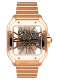 Cartier Santos Large WHSA0016 Skeleton Dial Rose Gold Mens Watch Papers Box - Watches