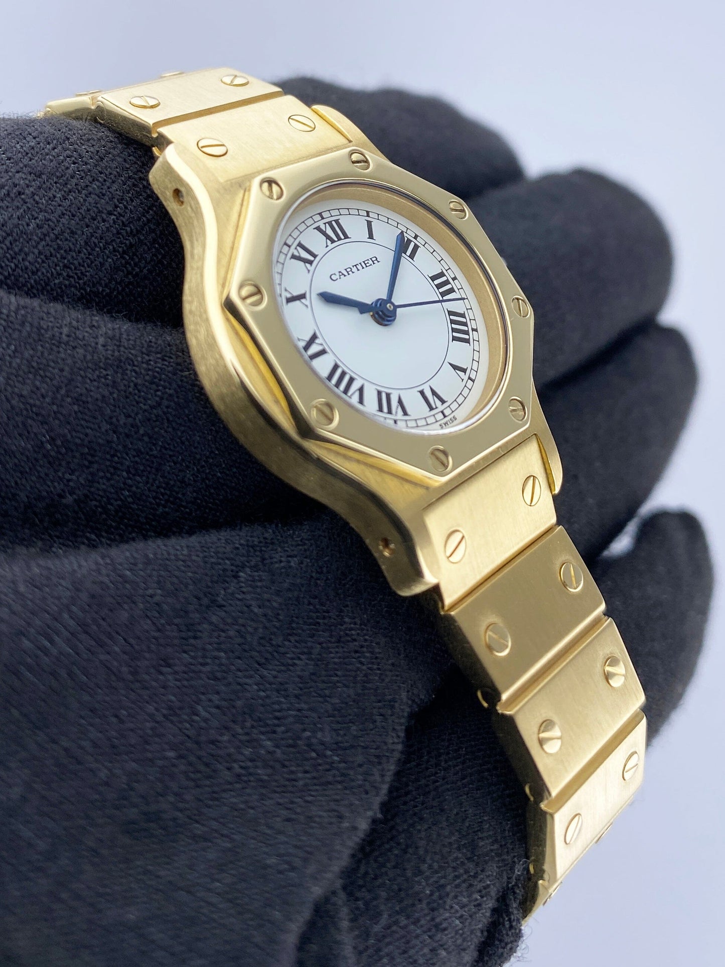 Cartier Santos Octagon 0906 18K Yellow Gold Ladies Watch Box Papers - Watches