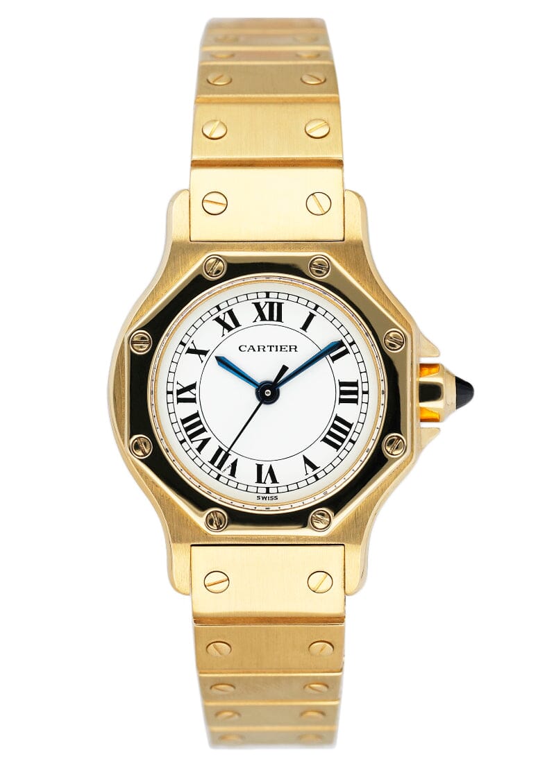Cartier Santos Octagon 0906 18K Yellow Gold Ladies Watch Box Papers - Watches