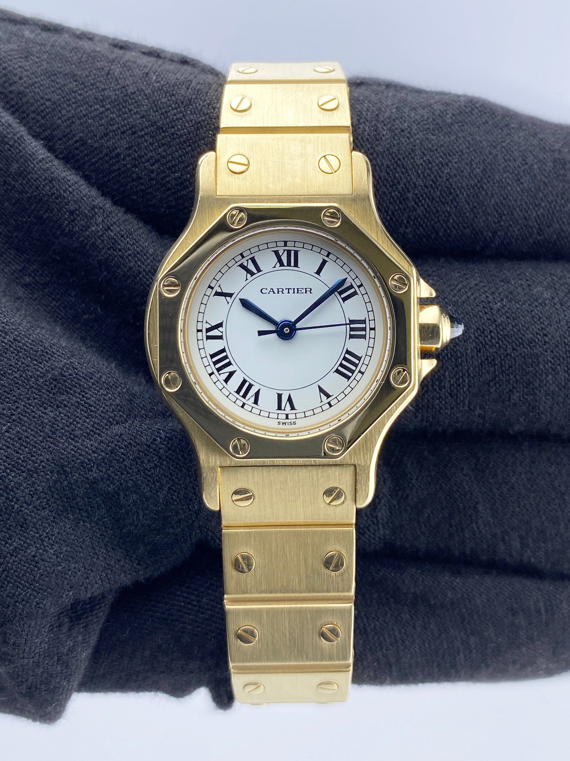 Cartier Santos Octagon 0906 18K Yellow Gold Ladies Watch Box Papers - Watches