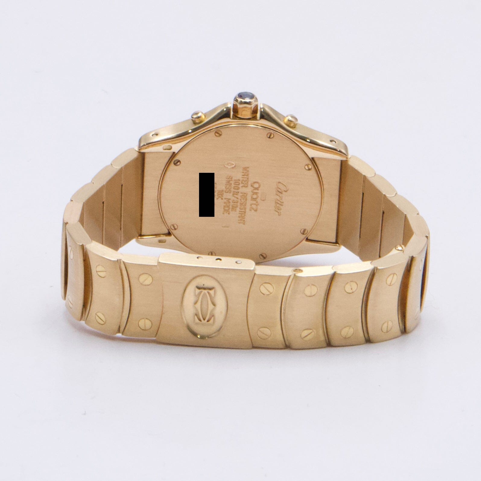 Cartier Santos Ronde W15078G1 Blue Dial Yellow Gold Ladies Watch - Watches