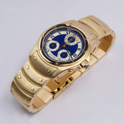 Cartier Santos Ronde W15078G1 Blue Dial Yellow Gold Ladies Watch - Watches