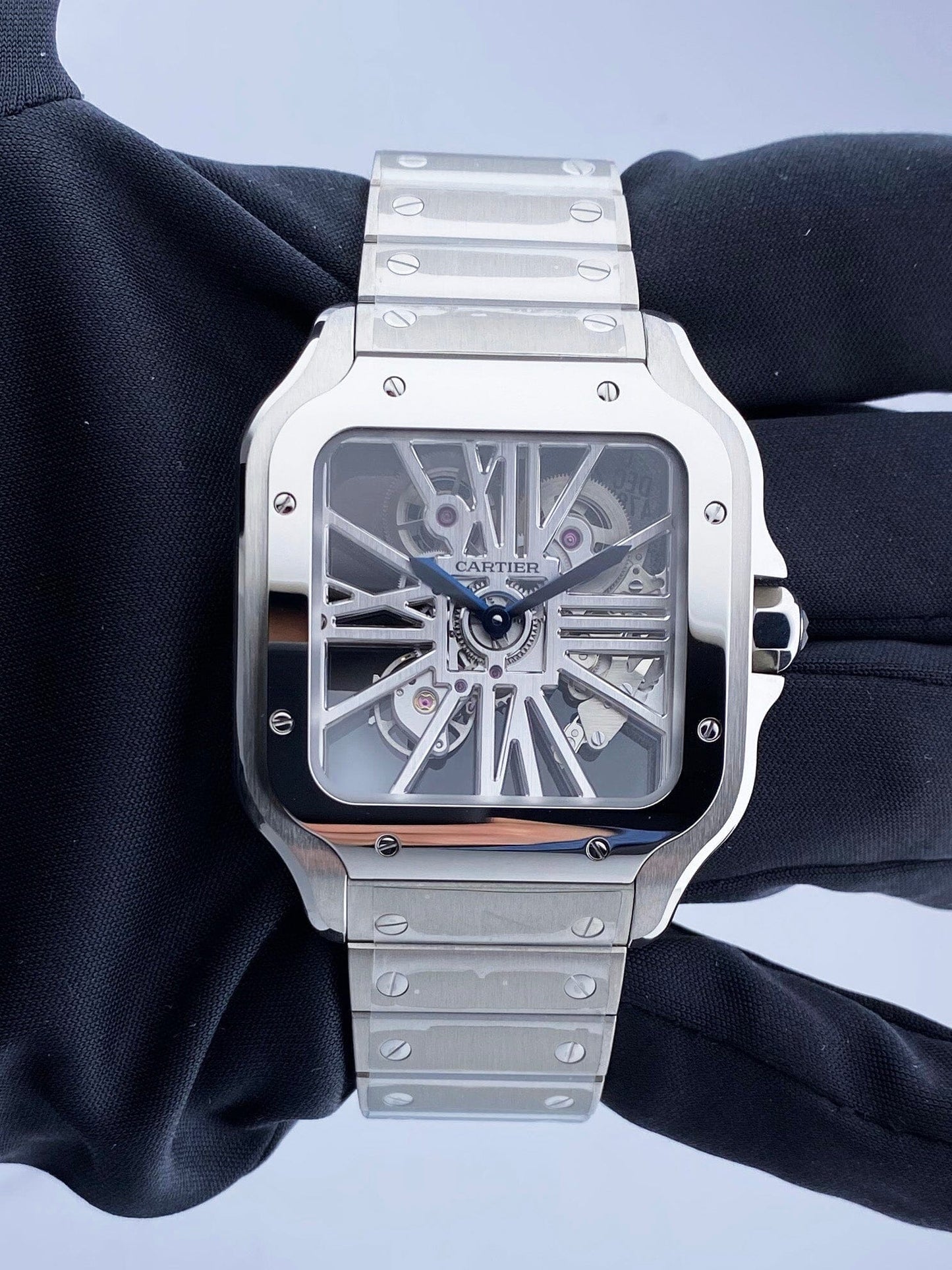 Cartier Santos Skeleton WHSA0015 Large Mens Watch Box & Papers - Virtual