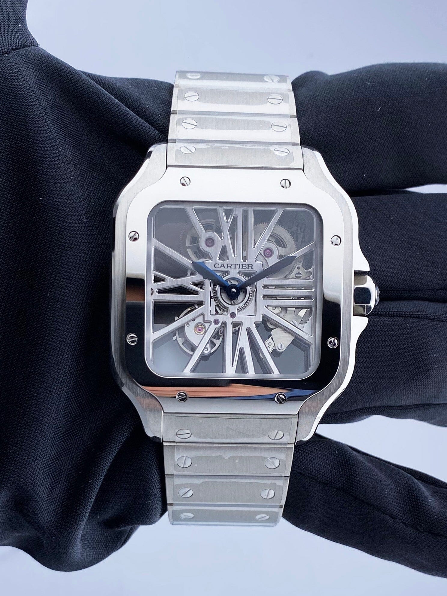 Cartier Santos Skeleton WHSA0015 Large Mens Watch Box & Papers - Virtual