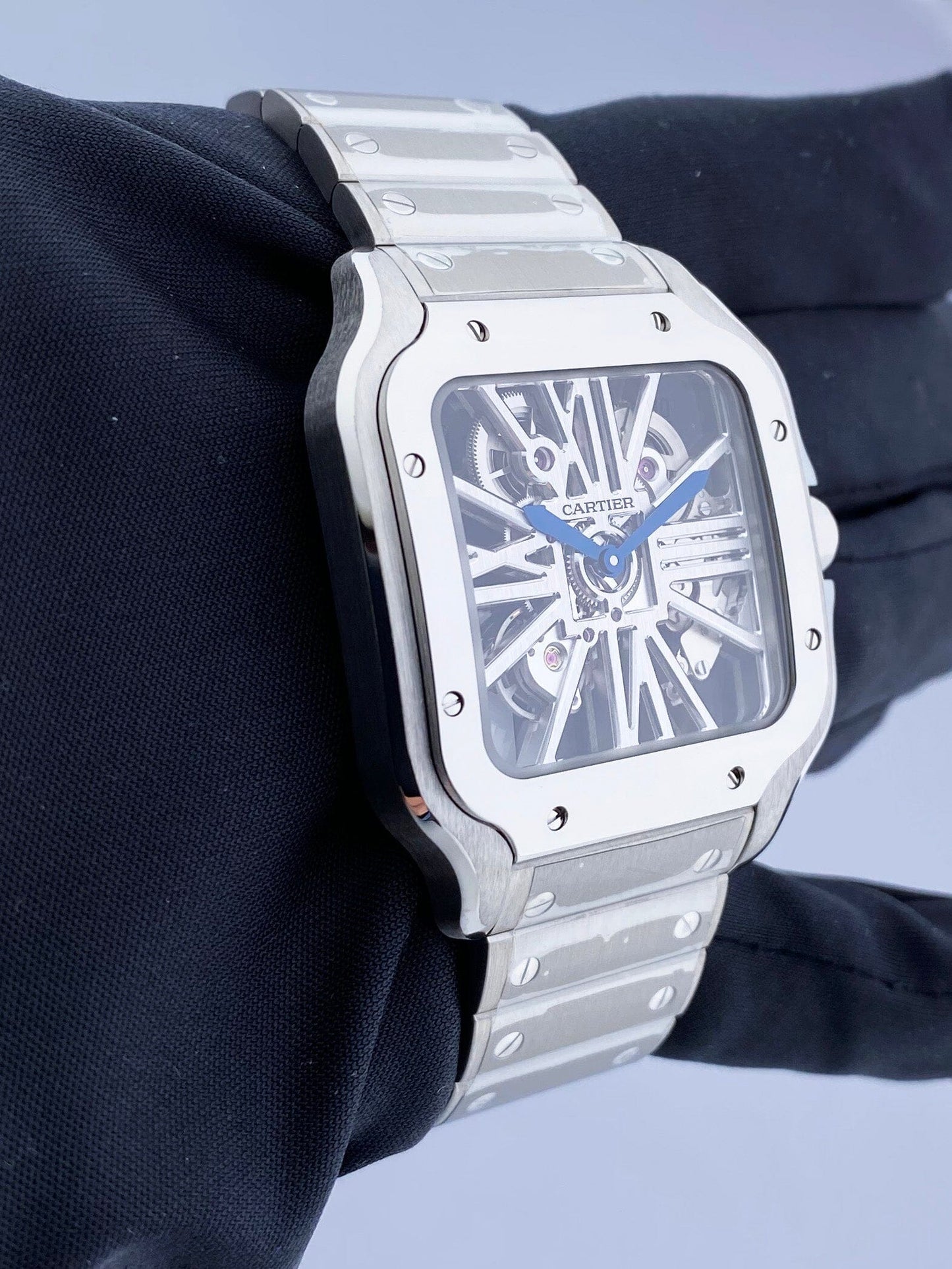Cartier Santos Skeleton WHSA0015 Large Mens Watch Box & Papers - Virtual