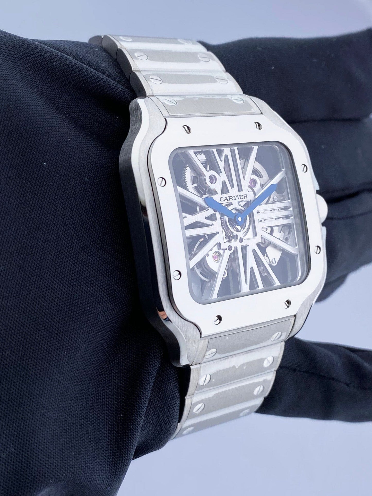 Cartier Santos Skeleton WHSA0015 Large Mens Watch Box & Papers - Virtual