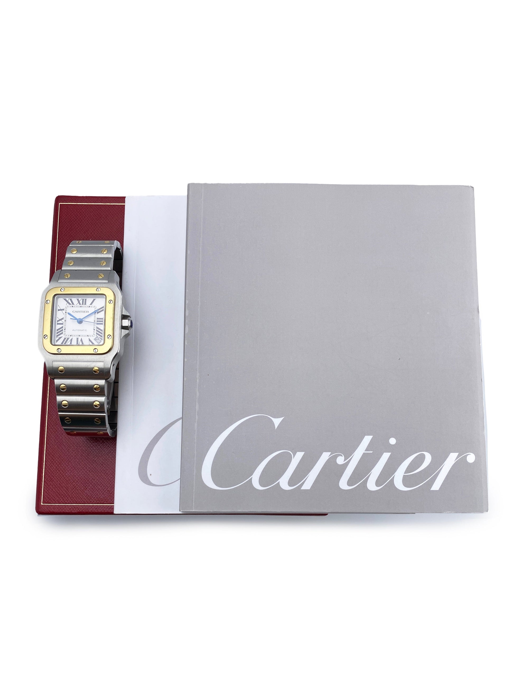 Cartier Santos W20099C4 Two-Tone Mens Watch Box Papers - Virtual