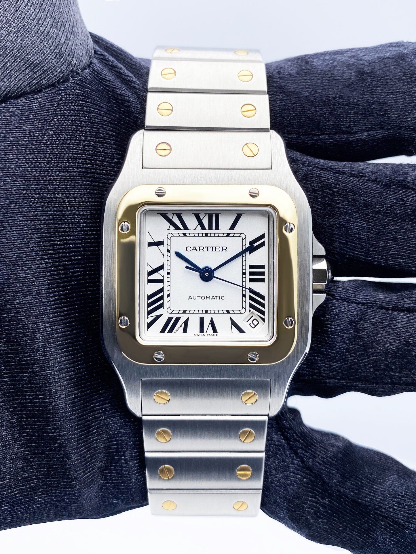 Cartier Santos W20099C4 Two-Tone Mens Watch Box Papers - Virtual