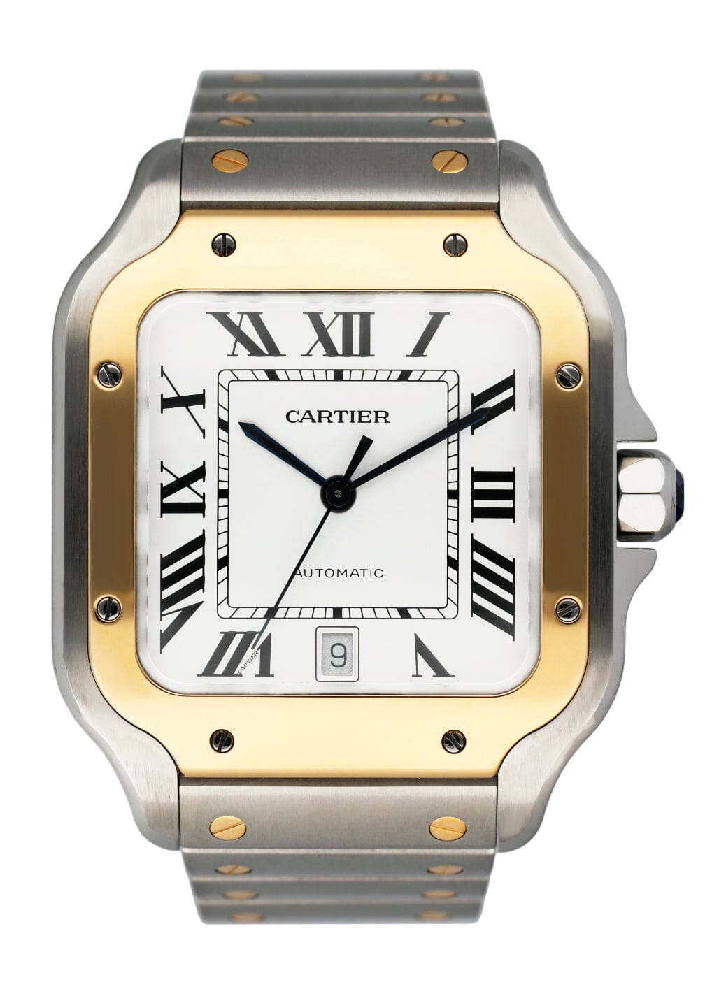 Cartier スクエアプレート パンサー 箱付 Cartier Santos W2SA0006 Large Size Mens Watch Box Papers
