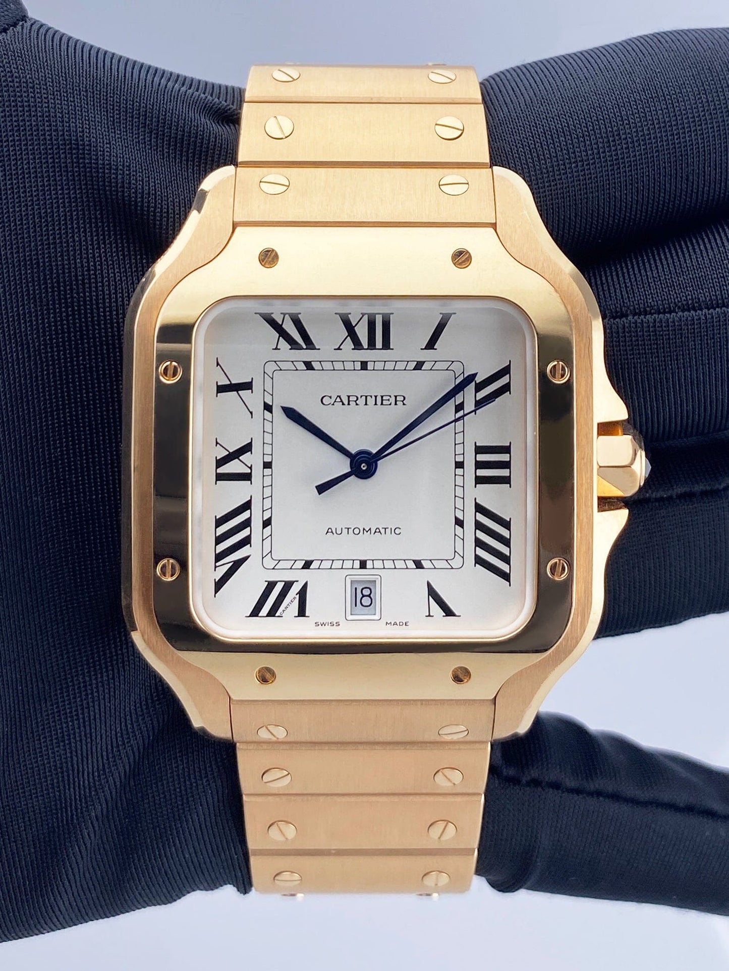 Cartier Santos WGSA0018 Large Rose Gold Mens Watch Box Papers - Watches