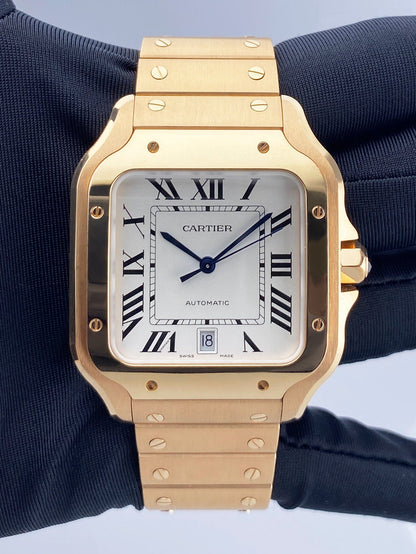 Cartier Santos WGSA0018 Large Rose Gold Mens Watch Box Papers - Watches
