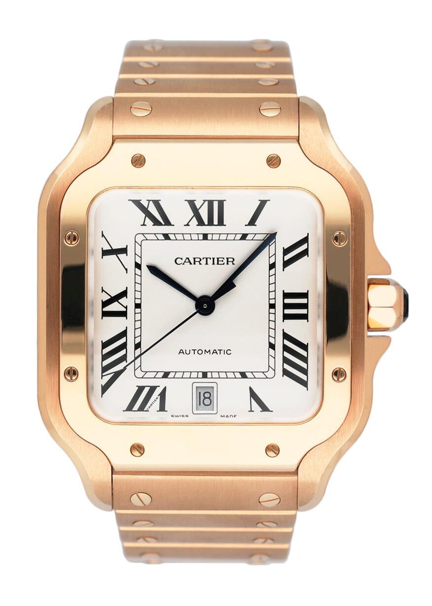 Cartier Santos WGSA0018 Large Rose Gold Mens Watch Box Papers - Watches