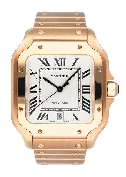 Cartier Santos WGSA0018 Large Rose Gold Mens Watch Box Papers - Watches