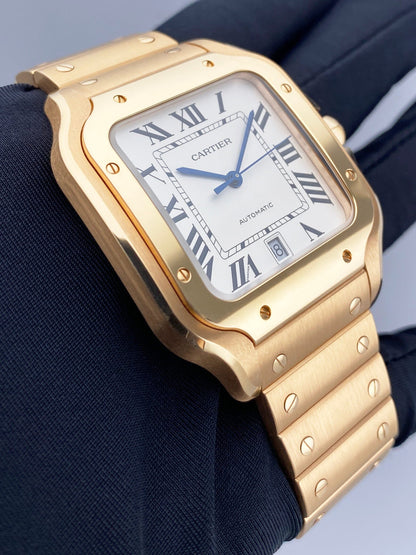 Cartier Santos WGSA0018 Large Rose Gold Mens Watch Box Papers - Watches