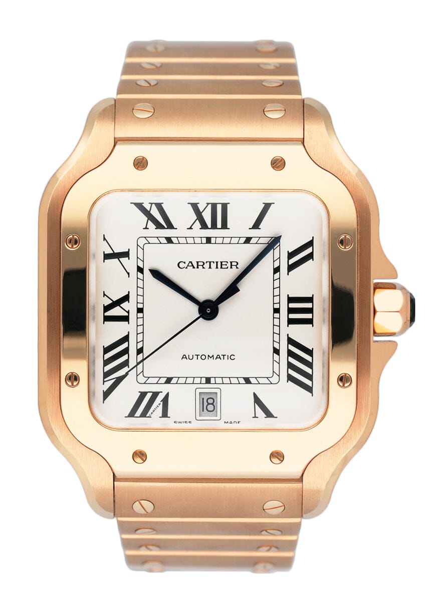 Cartier Santos WGSA0018 Large Rose Gold Mens Watch Box Papers - Watches