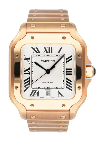 Cartier Santos WGSA0018 Large Rose Gold Mens Watch Box Papers - Watches