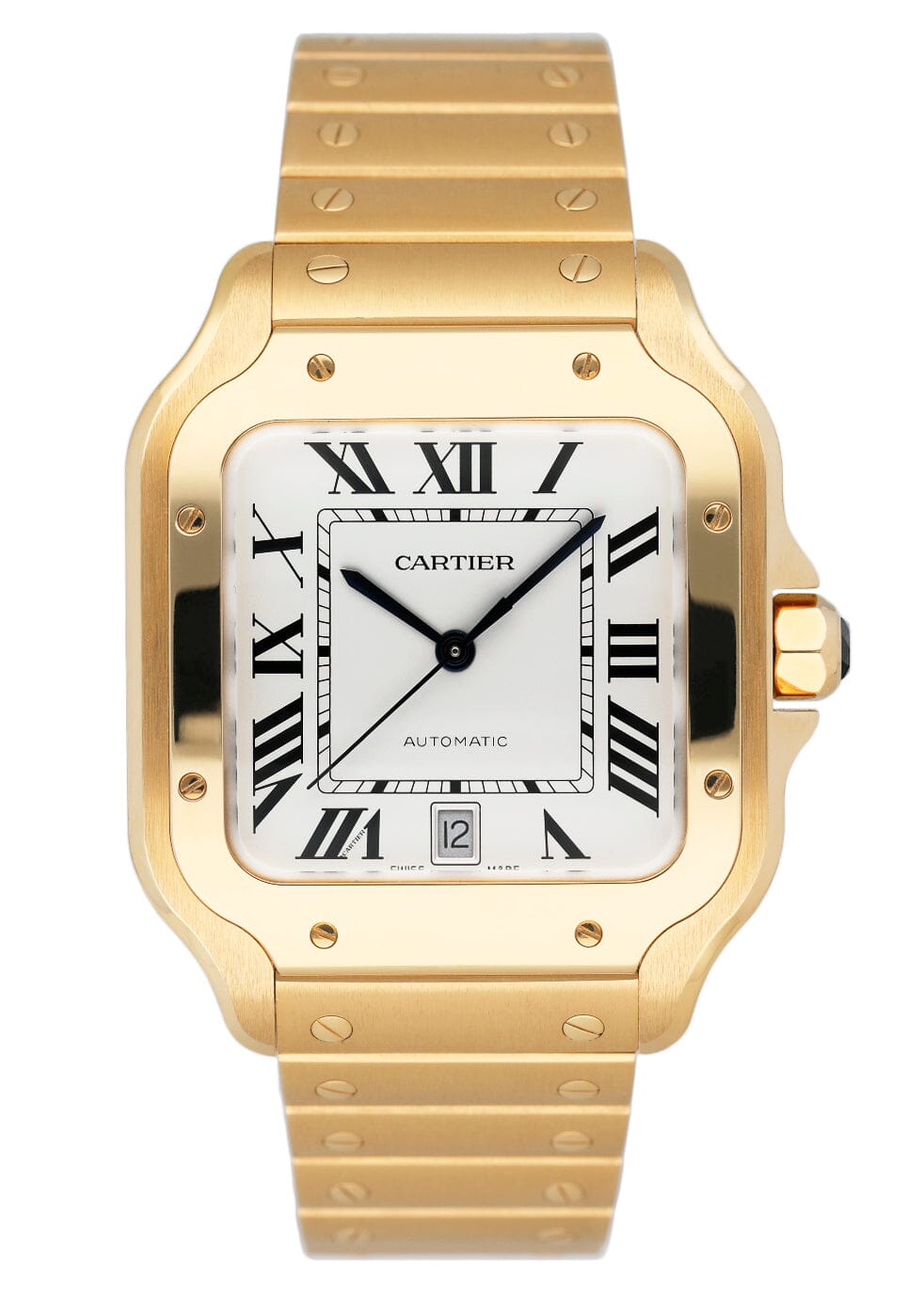 Cartier Santos WGSA0029 Large Yellow Gold Mens Watch Box Papers