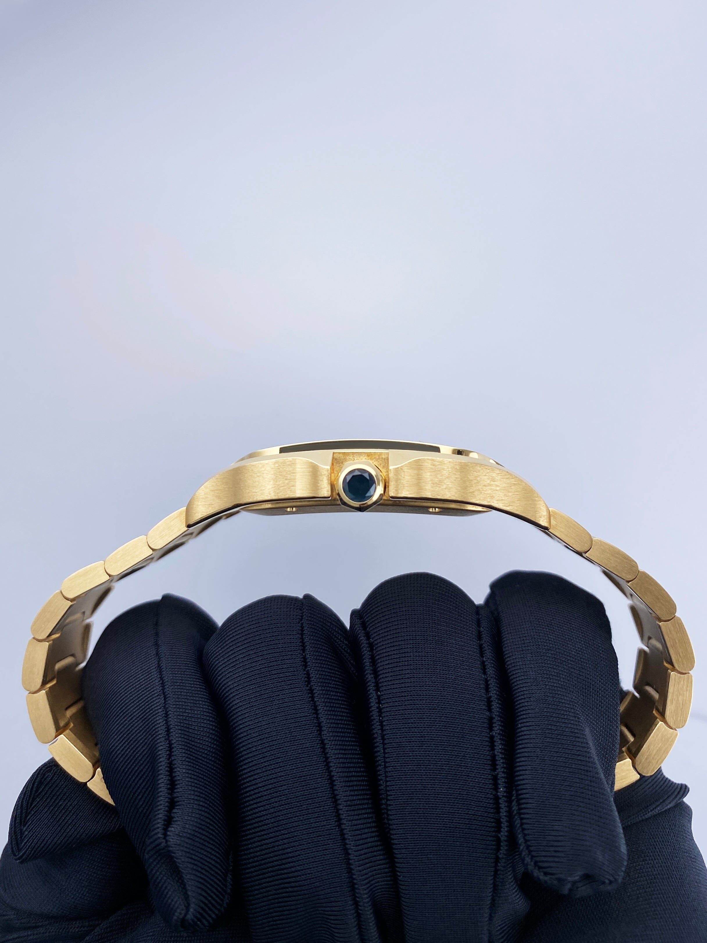 Cartier Santos WGSA0029 Large Yellow Gold Mens Watch Box Papers