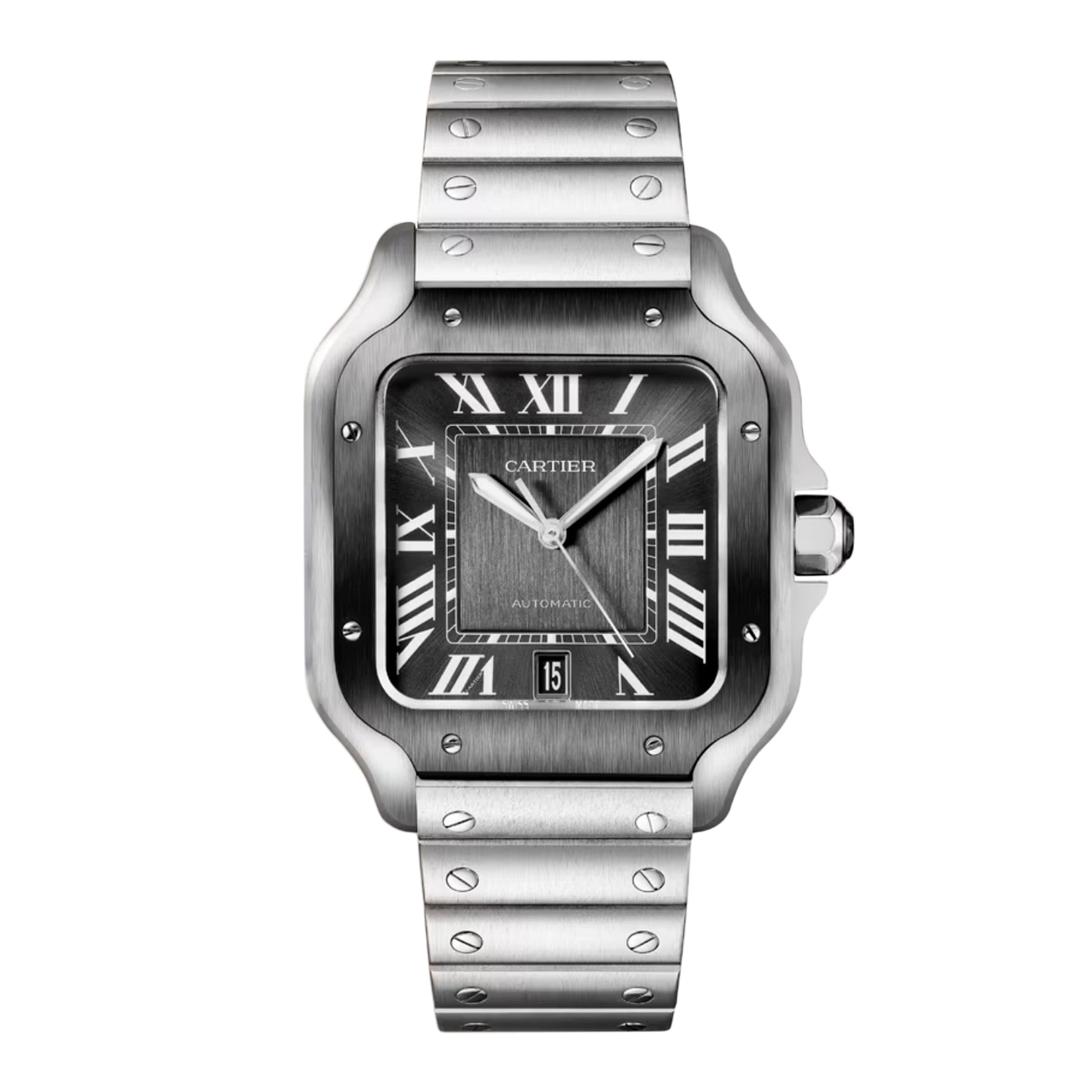 Cartier Santos WSSA0037 Grey Dial Mens Watch Box Papers - Watches